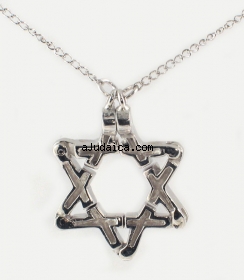 Silver Star of David Pendant by aJudaica