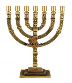 Twelve Tribes Seven Branch Menorah by aJudaica
