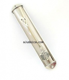Silver Plated Jerusalem Wall Mezuzah by aJudaica