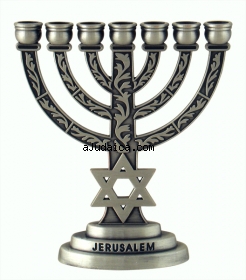 Star of David Pewter Menorah by aJudaica