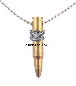 Bronze Israeli Army M-16 Rifle Bullet Pendant - Commando Unit Emblem by aJudaica
