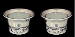 Sterling Silver Jerusalem Travelling Candlesticks by aJudaica
