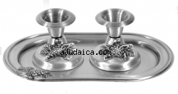 Small Pewter Candlesticks by aJudaica