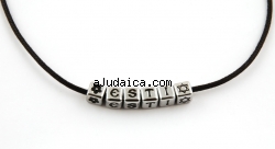 Personalized Hebrew Cube Leather Necklace by aJudaica