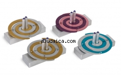 Adi Sidler Double Spiral Dreidel with Letters by aJudaica