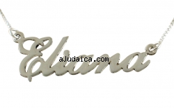 Sterling Silver English Name Necklace - Cursive Letters by aJudaica