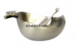 Pewter Apple Honey Dish by aJudaica