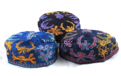 Bucharian Hand Embroidered Kippah - Large by aJudaica