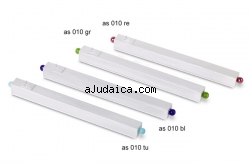Adi Sidler Aluminium Mezuzah with colored end beads- 12 cm by aJudaica