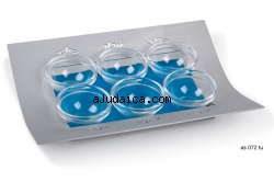 Adi Sidler Silver-Blue Contemporary Seder Plate by aJudaica
