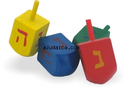 Colorful Wood Dreidel by aJudaica