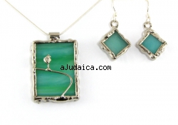 Hand made necklace & earrings set by Sivan by aJudaica