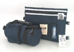 Dark Blue Tefillin Carrier with Tallit bag - New by aJudaica