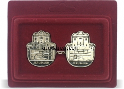 Hamsa Tallit Clips with Jerusalem Design by aJudaica