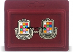 Colorful Hamsa Choshen Tallit Clips by aJudaica