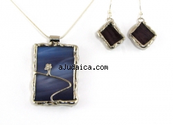 Hand made necklace & earrings set by Sivan by aJudaica