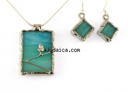 Hand made necklace & earrings set by Sivan by aJudaica
