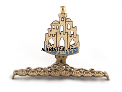 Brass Menorah (Hanukia) - Jerusalem by aJudaica