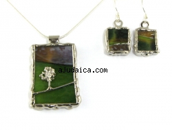Hand made necklace & earrings set by Sivan by aJudaica
