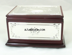 Wooden and Silver Plated Etrog Box by aJudaica