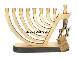 Brass Menorah "Harp Design" with Star of David by aJudaica