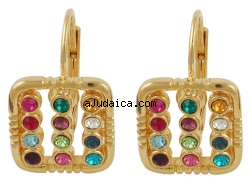 Gold Filled Colorful "Choshen" Earrings by aJudaica