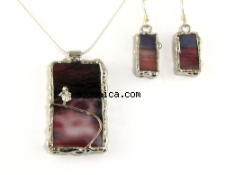 Hand made necklace & earrings set by Sivan by aJudaica