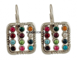 Gold Filled Silver color Lively "Choshen" Earrings by aJudaica