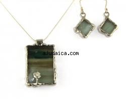 Hand made necklace & earrings set by Sivan by aJudaica