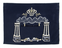 Dark Blue Velvet Tallit & Tefillin Bags - Pillars by aJudaica