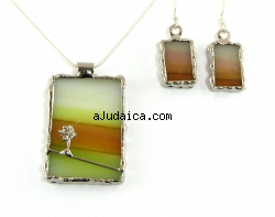 Hand made necklace & earrings set by Sivan by aJudaica
