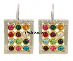 Colorful Gold Filled "Choshen" Earrings by aJudaica