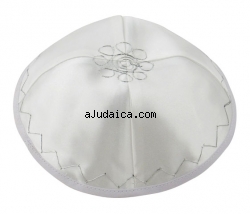 Zig Zag Satin Kippah by aJudaica