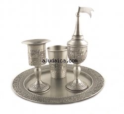 Jerusalem Pewter Havdalah Set by aJudaica