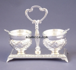Elegant Silver Plated Salt and Pepper Dish by aJudaica