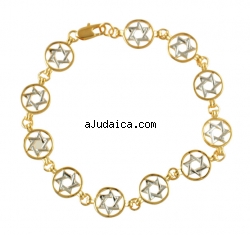 Two Tone Star of David Gold filled bracelet by aJudaica