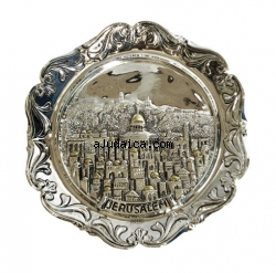 Silver Plated Circular "Jerusalem" Wall Hanging by aJudaica