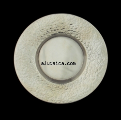 Hammered Sterling Silver Plate for Kiddush Cup by aJudaica