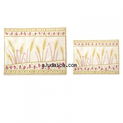 Wheat and pomegranate design Raw Silk Tefillin Bag by aJudaica