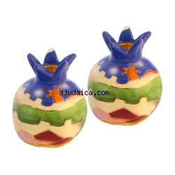 Cobalt blue Ceramic "Jerusalem" design Candlesticks by aJudaica