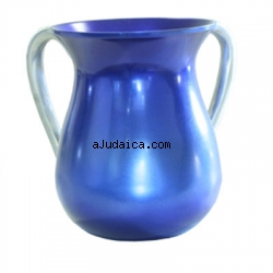 Blue Cast Aluminum Netilat Yadayim Wash Cup By Emanuel by aJudaica