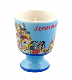 Ceramic Yahrzeit Candle - Shema Israel by aJudaica