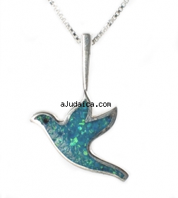 Sterling Silver and Opal Dove Pendant by aJudaica