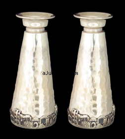 Jerusalem Sterling Silver Candlesticks by aJudaica