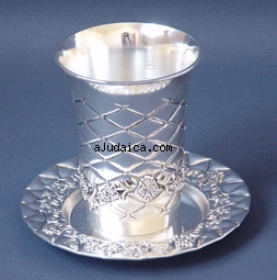Kiddush Cup and Plate Set by aJudaica