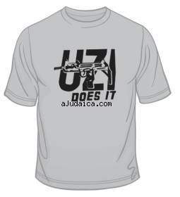 Uzi Does It T-Shirt by aJudaica