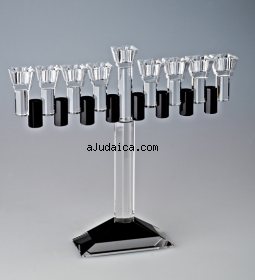 Angular Lead Crystal Hanukah Menorah by aJudaica