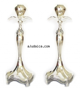 Silver Plated Candlesticks by aJudaica