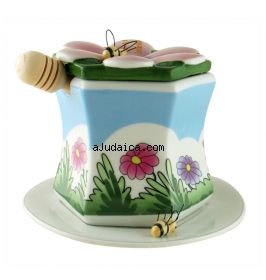 Honeybee flower Honey dish by aJudaica