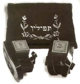 Standard Tefillin Peshutim with free bag by aJudaica